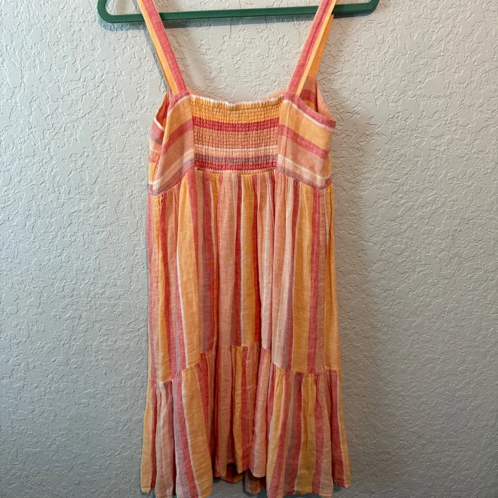 Rails Sadie Azalea Stripe Dress XS Summer Boho Coastal Linen Mini - Picture 4 of 6